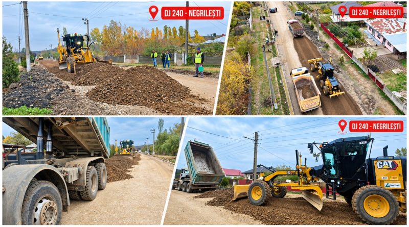 Costel Fotea: Lucrări în plină desfășurare pe drumurile din județul Galați. În comuna Negrilești, pe DJ 240, ample lucrări de modernizare a infrastructurii rutiere