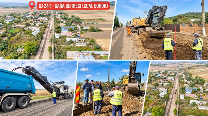 Lucrări în plină desfășurare pentru modernizarea a trei drumuri județene, trei poduri și peste 200 de accese carosabile, între Berheci – Gohor – Corcioveni și Brăhășești